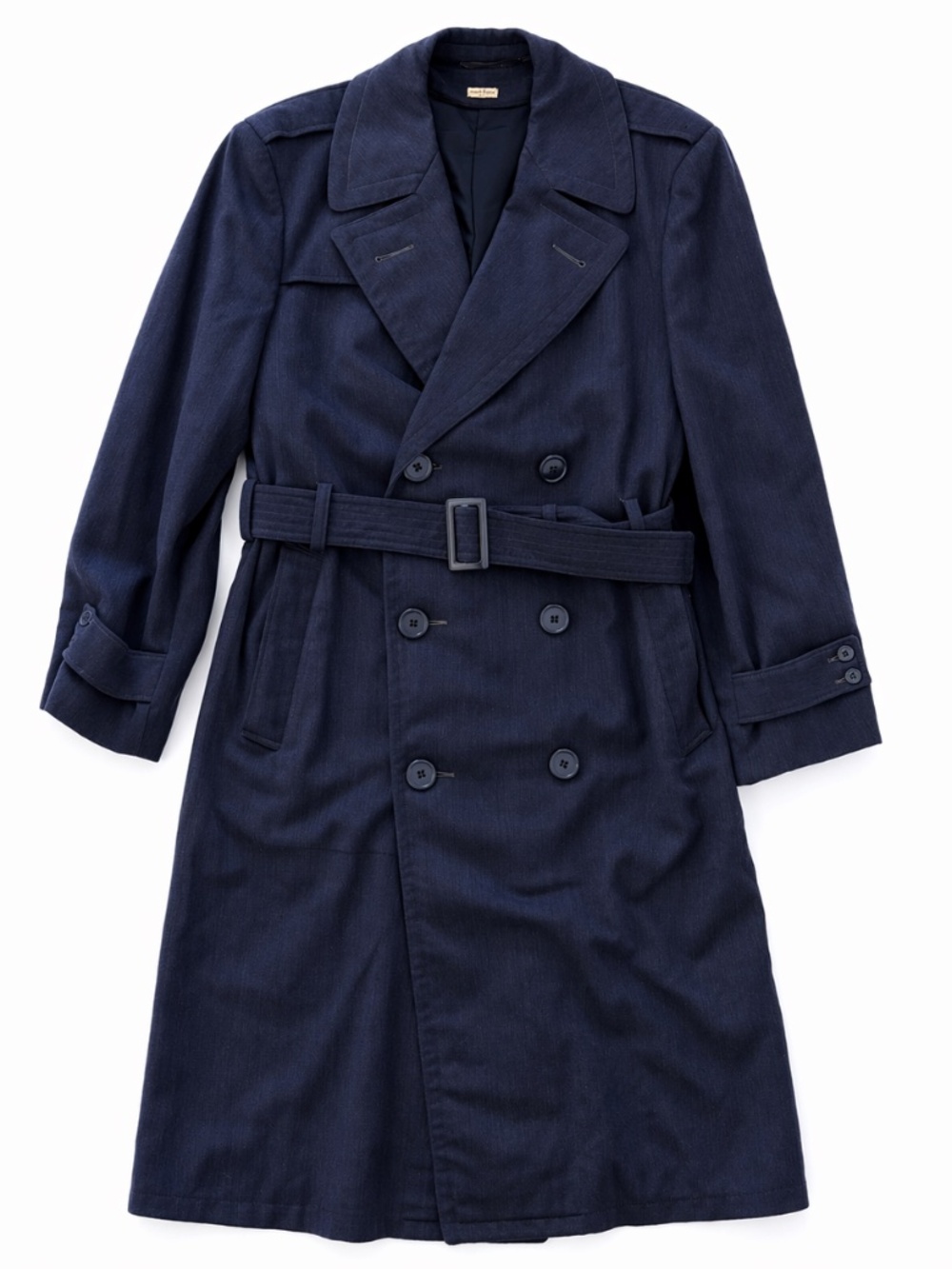 Vintage 1940s USAF Military Trench Coat ARDC MIL-O-3219 Belted Navy